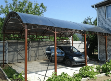 Садовый навес из поликарбоната для двух автомобилей